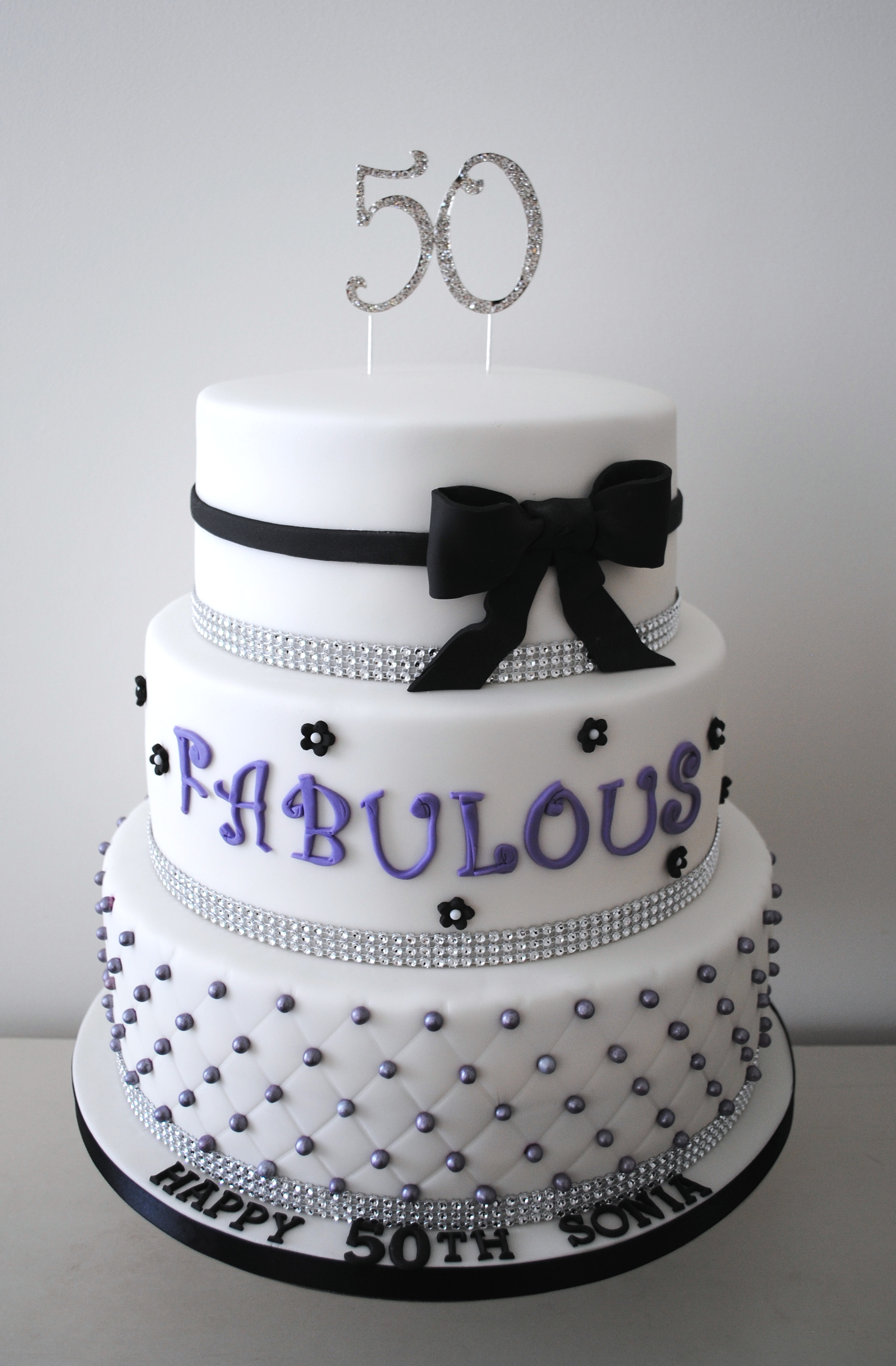 3 tiered 50th birthday cake