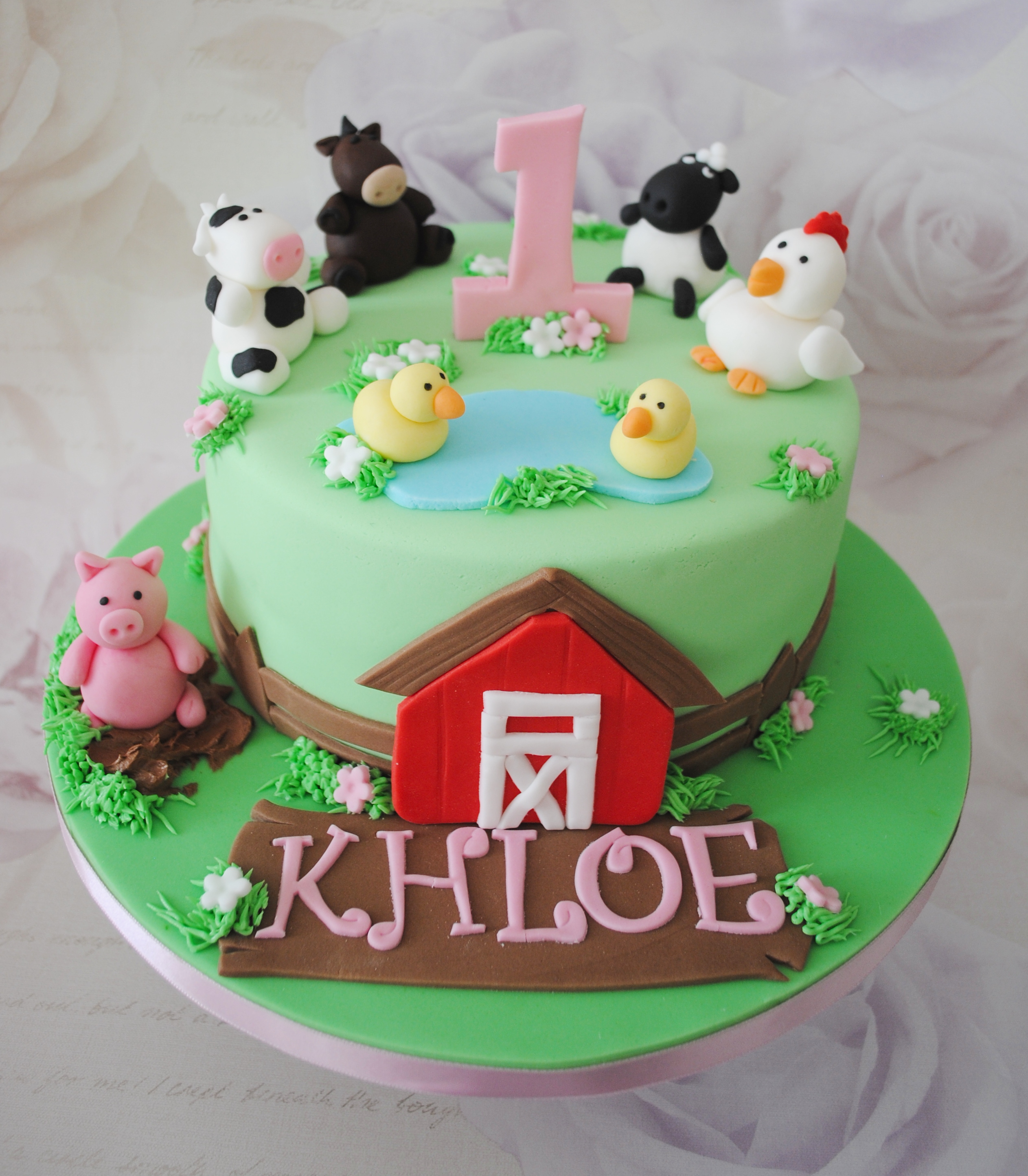 Animal farm 1st birthday cake