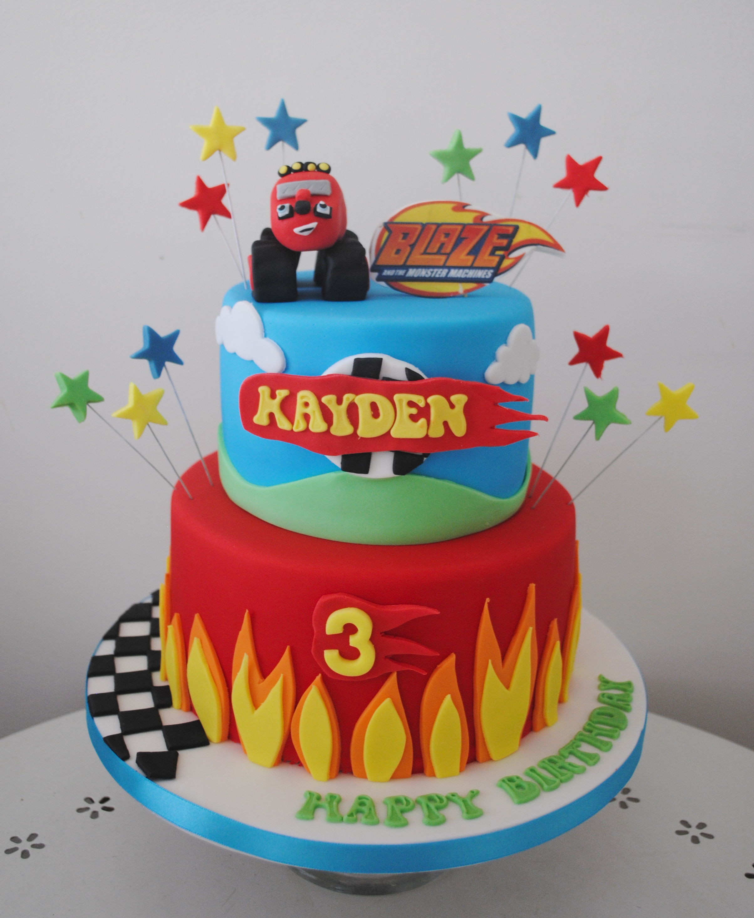 Blaze themed birthday cake