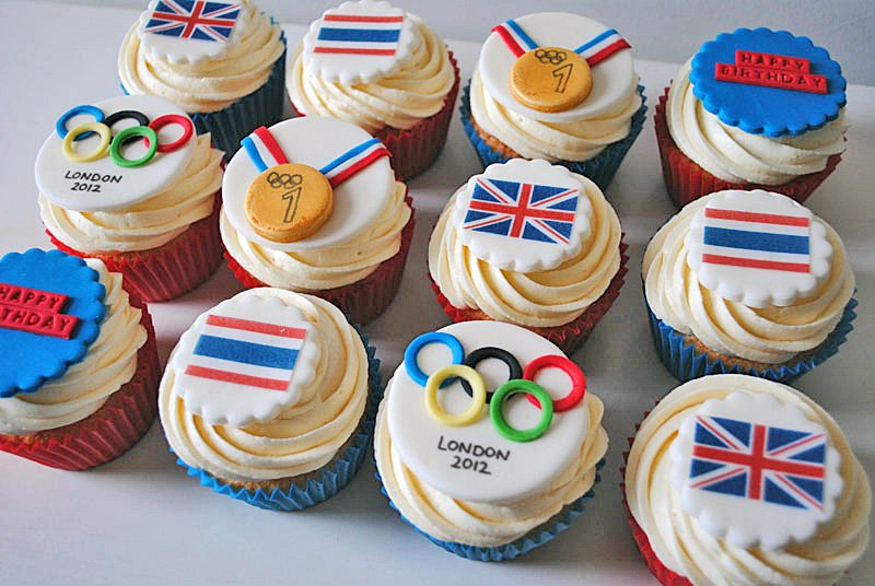 Olympic themed cupcakes