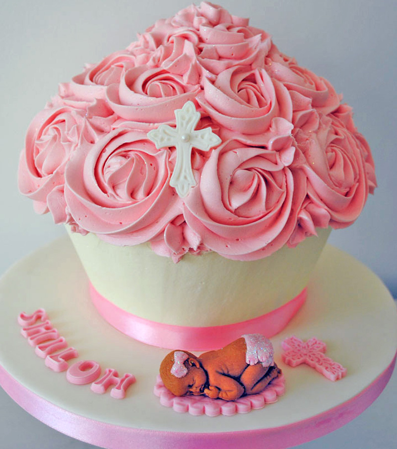 Christening giant cupcake