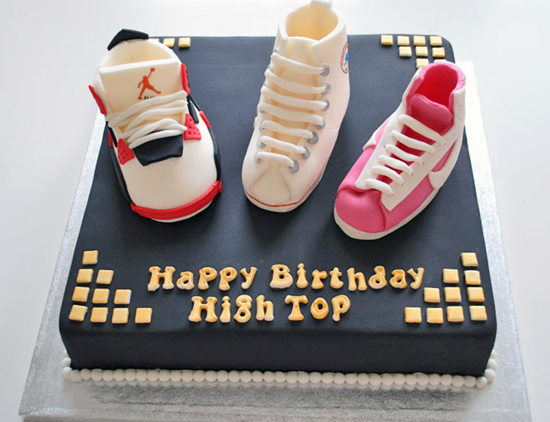 Jordans converse and nike blazer birthday cake