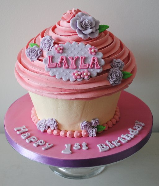 First birthday giant cupcake