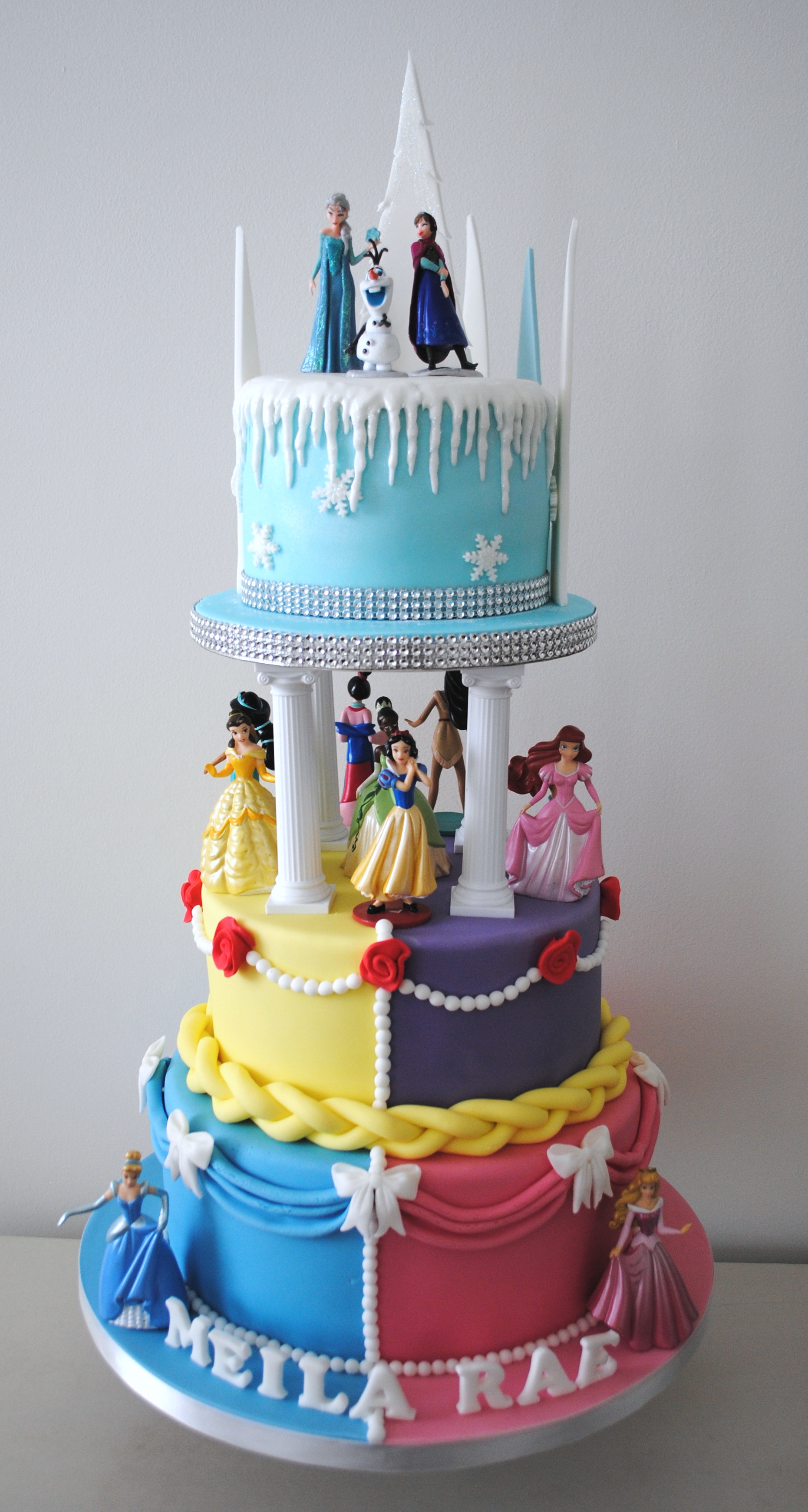 Disney princess 3 tiered birthday cake