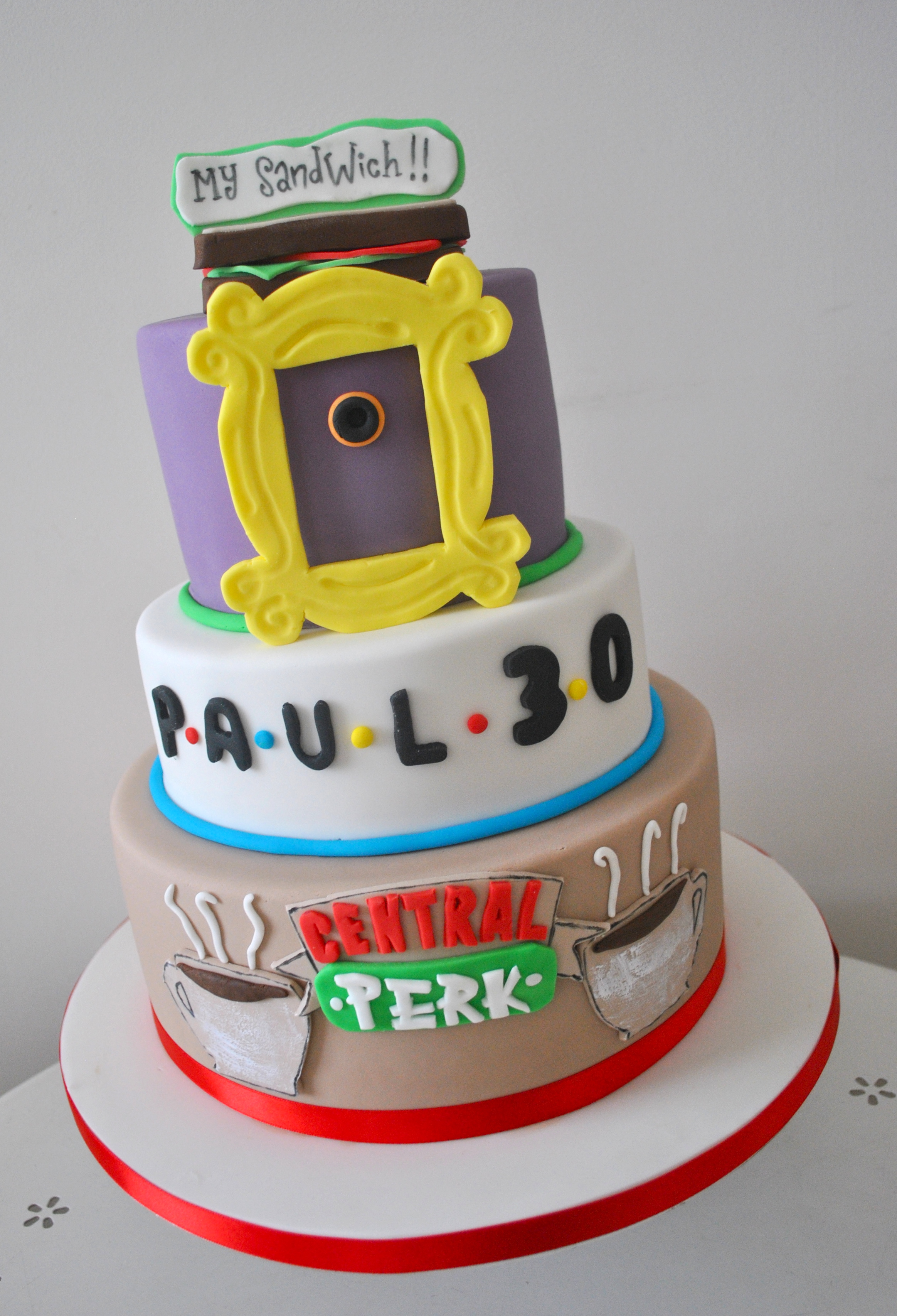 Friends themed 3 tiered cake