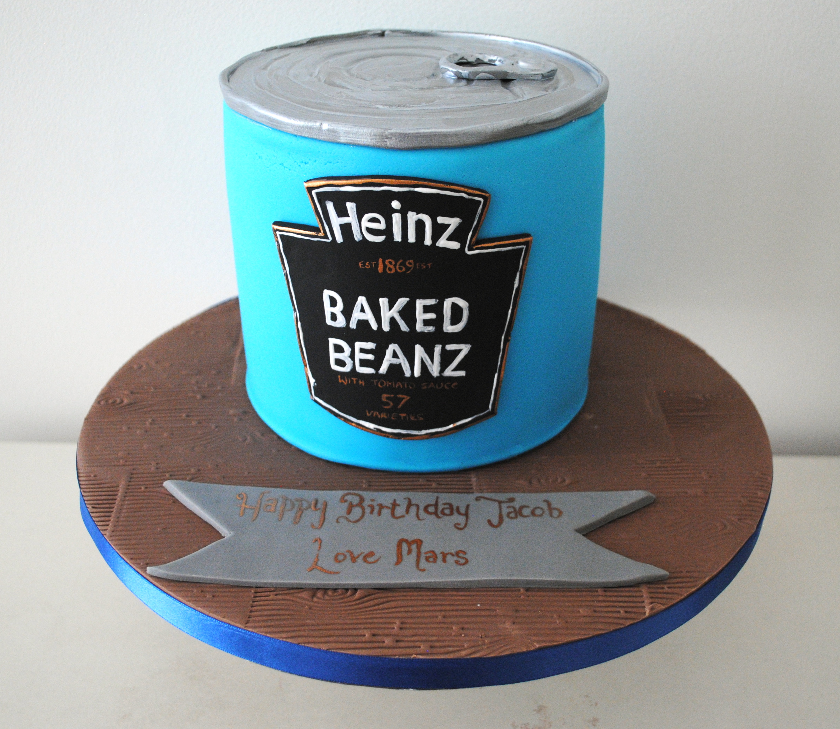 Heinz Baked beanz tin birthday novelty cake