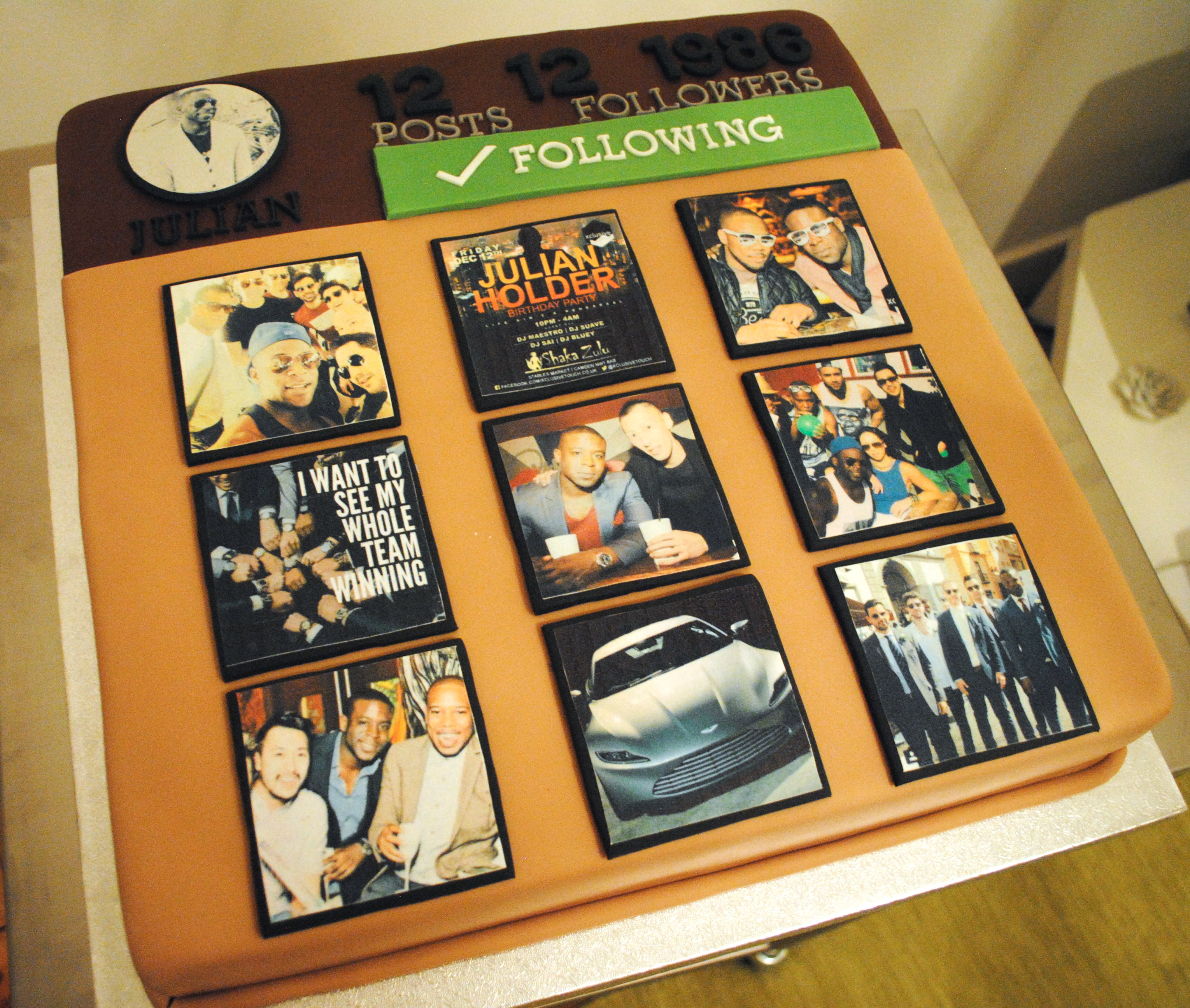 Instagram feed birthday cake