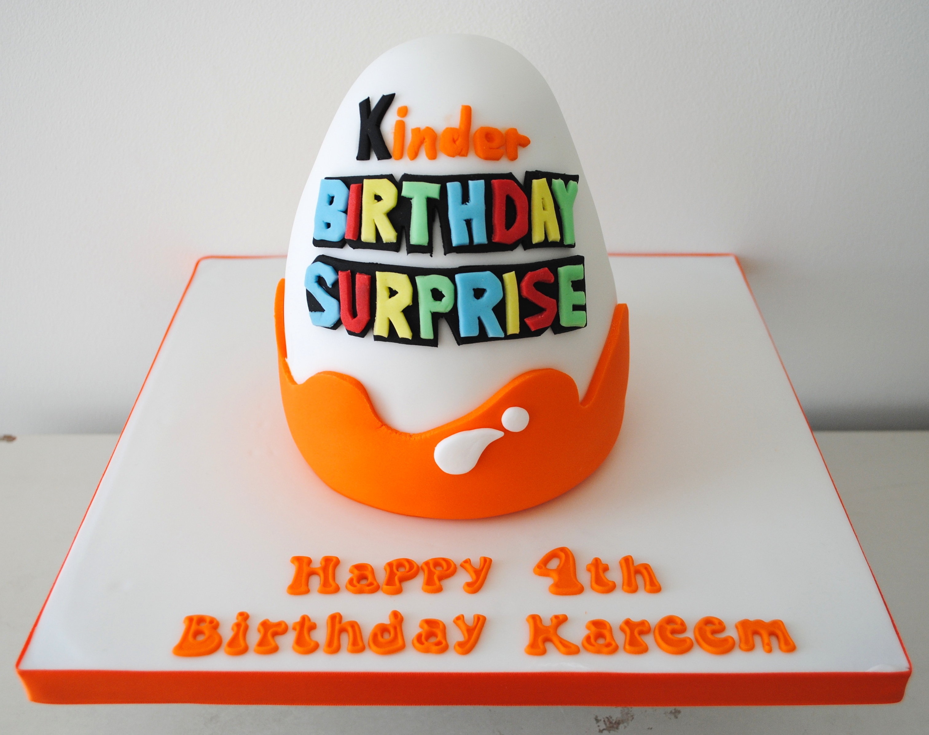 Kinder egg kiddies birthday cake