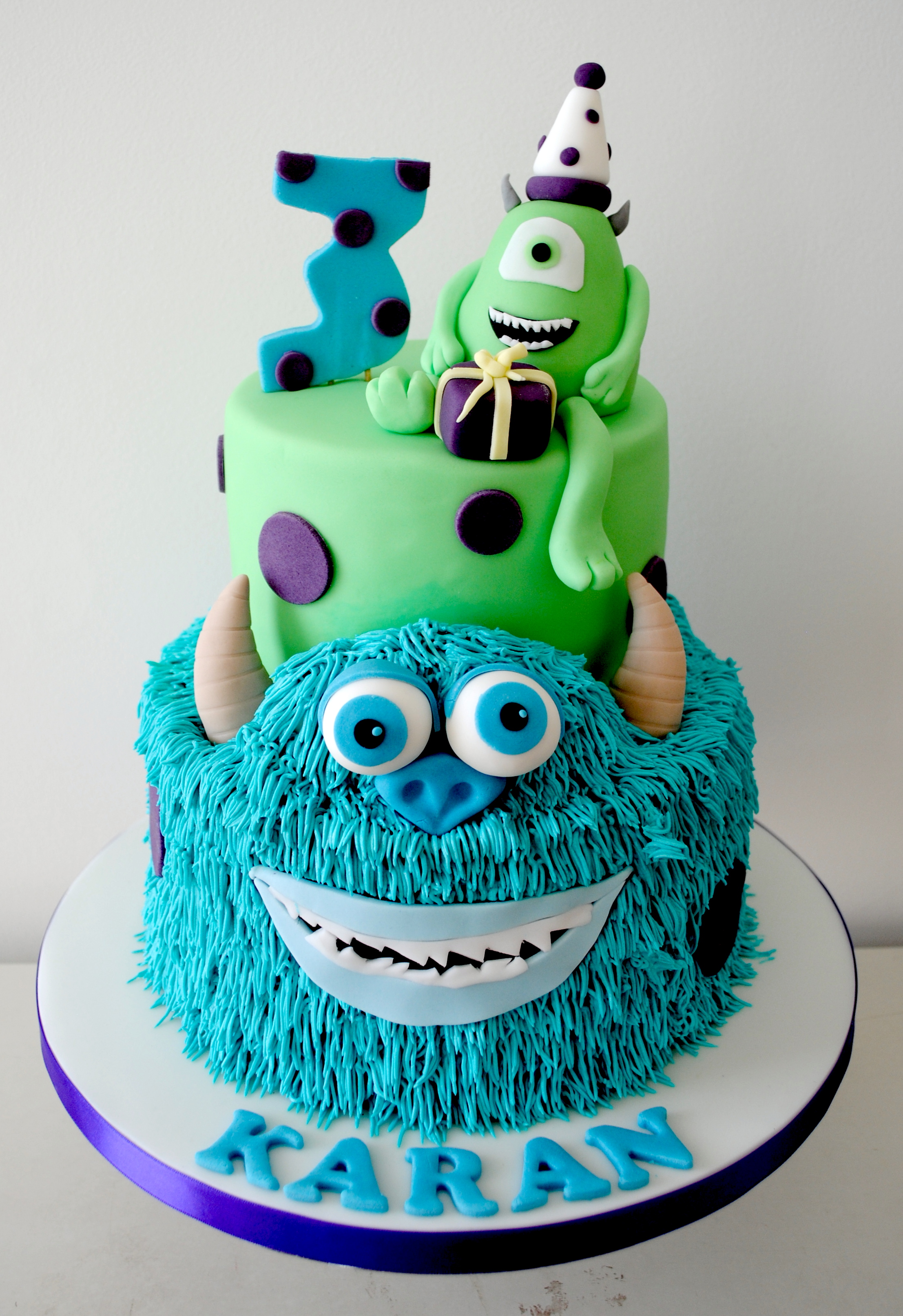 Monsters Inc 3rd Birthday novelty cake