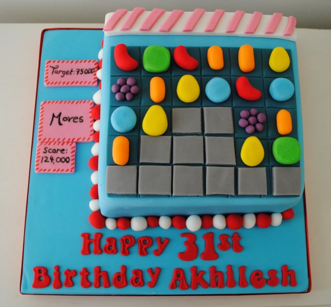 Candy crush birthday cake