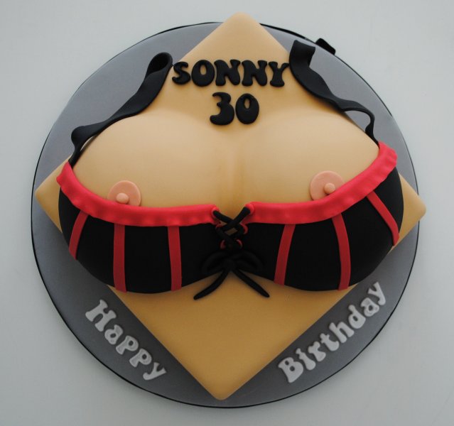 Boobs adult birthday novelty cake