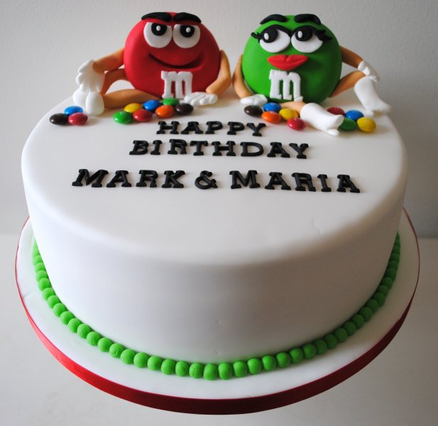 M&M's birthday chocolate cake