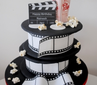 2 tiered movie popcorn cake