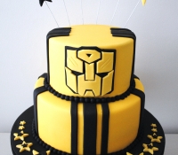 2 tiered transformers birthday cake