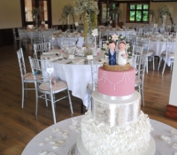 3 Tiered chic ruffles wedding cake