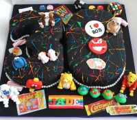 80's old skool themed 30th birthday number cake