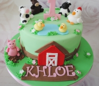Animal farm 1st birthday cake
