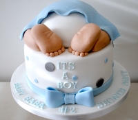Boy baby bum cake