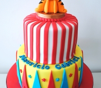 Circus themed 2 tiered birthday cake