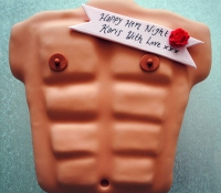 Mens torso hen night cake