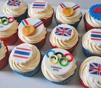 Olympic themed cupcakes