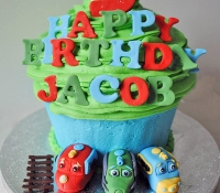 Childrens train giant cupcake