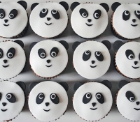 Panda face birthday cupcakes
