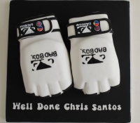 Boxing glove novelty birthday cake