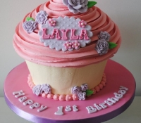 First birthday giant cupcake