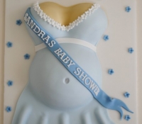 Boy baby shower baby bump cake