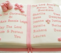 Bible baptism christening celebration cake