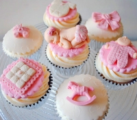 Girl baby shower cupcakes