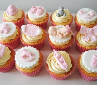 Girl baby shower cupcakes