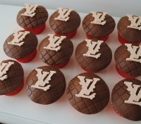 Louis Vuitton logo birthday cupcakes