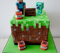 Minecraft game birthday cake