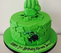 The Incredible Hulk superhero birthday cake