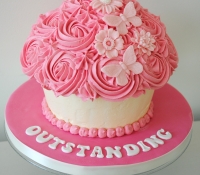 Pink birthday giant cupcake