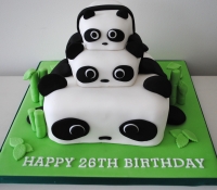 3 tiered panda birthday cake