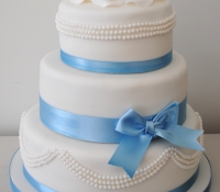 Boy 3 tiered christening cake
