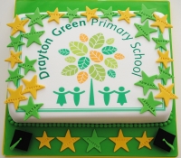 School logo leaving cake