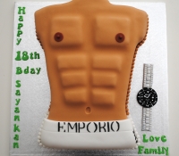 Mens torso armani birthday cake