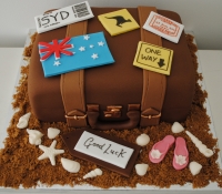 You're leaving suitcase novelty celebration cake