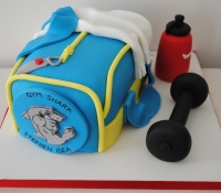Gym bag fitness fanatic birthday cake