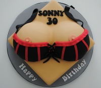 Boobs adult birthday novelty cake