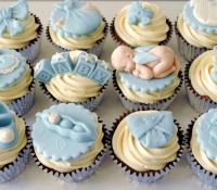 Baby boy baby shower cupcakes