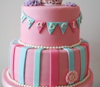 Tiered first birthday cake