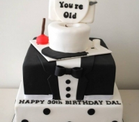 30th birthday tux and toilet cake