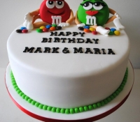 M&Ms birthday cake
