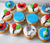 Elmo and Lady and the Tramp Cupcakes