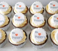 We love Poppys corporate logo cupcakes